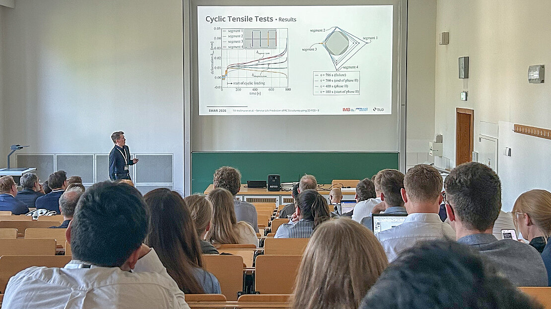 Till Wellmann (RWTH Aachen) bei seinem Vortrag während der SPP100+ Special Session auf der SMAR2026-Konferenz.